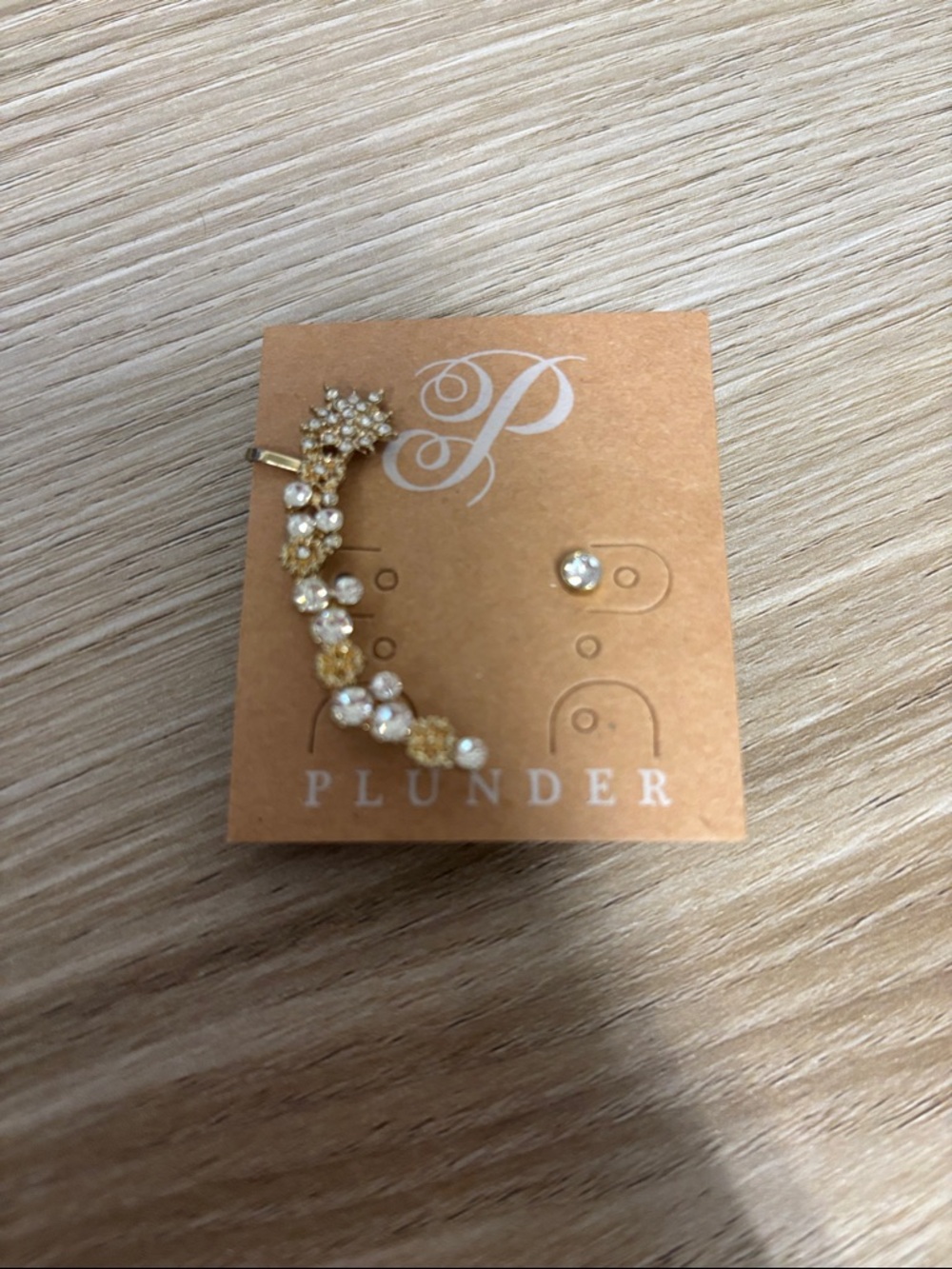 Plunder Gold and Pearl Floral Ear Cuff Set